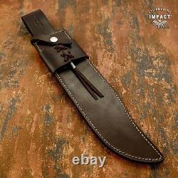 Impact Cutlery Custom D2 Hunting Bowie Knife Burl Wood Handle- 448