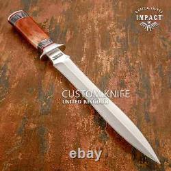 Impact Cutlery Custom Dagger Knife Camel Bone & Exotic Wood Handle- 1753