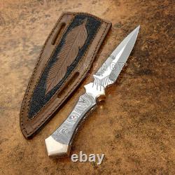 Impact Cutlery Custom Full Tang Damascus Handle D2 Dagger Boot Knife