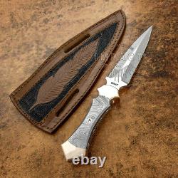 Impact Cutlery Custom Full Tang Damascus Handle D2 Dagger Boot Knife