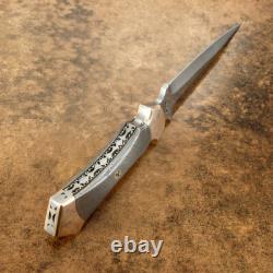 Impact Cutlery Custom Full Tang Damascus Handle D2 Dagger Boot Knife