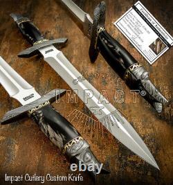 Impact Cutlery Rare Custom D2 Art Dagger Knife Bull Horn Handle