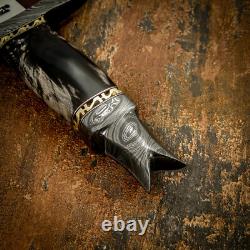Impact Cutlery Rare Custom D2 Art Dagger Knife Bull Horn Handle