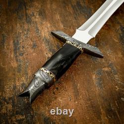 Impact Cutlery Rare Custom D2 Art Dagger Knife Bull Horn Handle