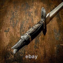 Impact Cutlery Rare Custom D2 Art Dagger Knife Bull Horn Handle