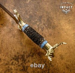 Impact Cutlery Rare Custom D2 Art Dagger Knife Stag Antler Handle