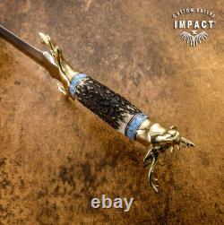 Impact Cutlery Rare Custom D2 Art Dagger Knife Stag Antler Handle