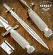 Impact Cutlery Rare Custom D2 Art Dagger Sword Knife Knurled Silver Handle