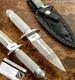 Impact Cutlery Rare Custom D2 Custom Art Dagger Knife Knurled Silver Handle