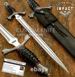 Impact Cutlery Rare Custom D2 Dagger Sword Knife Damascus Guard