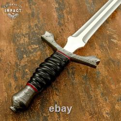 Impact Cutlery Rare Custom D2 Dagger Sword Knife Damascus Guard