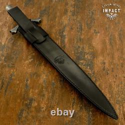 Impact Cutlery Rare Custom D2 Dagger Sword Knife Damascus Guard