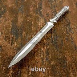 Impact Cutlery Rare Custom D2 Full Tang Art Dagger Knife Damascus Handle