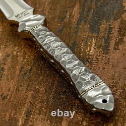 Impact Cutlery Rare Custom D2 Full Tang Art Dagger Knife Damascus Handle