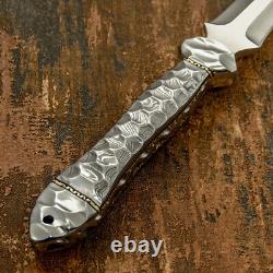 Impact Cutlery Rare Custom D2 Full Tang Art Dagger Knife Damascus Handle