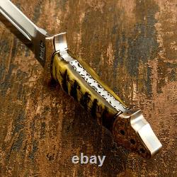 Impact Cutlery Rare Custom D2 Full Tang Art Dagger Knife Engraved Bolsters