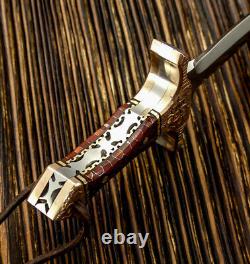 Impact Cutlery Rare Custom D2 Full Tang Art Neck Dagger Knife Engraved Bolsters