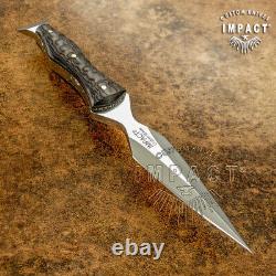 Impact Cutlery Rare Custom D2 Full Tang Boot Knife Dagger Exotic Wood Handle