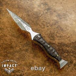 Impact Cutlery Rare Custom D2 Full Tang Boot Knife Dagger Exotic Wood Handle