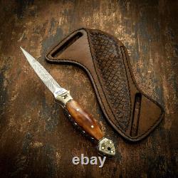 Impact Cutlery Rare Custom D2 Full Tang Boot Knife Dagger Stag Antler Handle