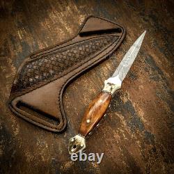 Impact Cutlery Rare Custom D2 Full Tang Boot Knife Dagger Stag Antler Handle