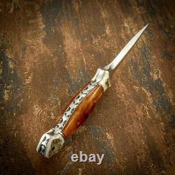 Impact Cutlery Rare Custom D2 Full Tang Boot Knife Dagger Stag Antler Handle