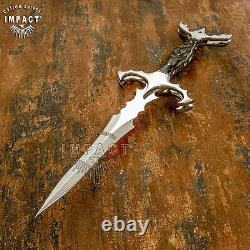 Impact Cutlery Rare Custom D2 Full Tang Dagger Knife Ram Horn Handle