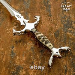 Impact Cutlery Rare Custom D2 Full Tang Dagger Knife Ram Horn Handle