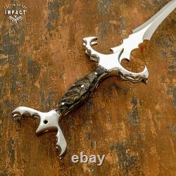 Impact Cutlery Rare Custom D2 Full Tang Dagger Knife Ram Horn Handle