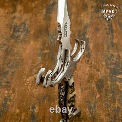 Impact Cutlery Rare Custom D2 Full Tang Dagger Knife Ram Horn Handle