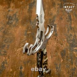 Impact Cutlery Rare Custom D2 Full Tang Dagger Knife Ram Horn Handle
