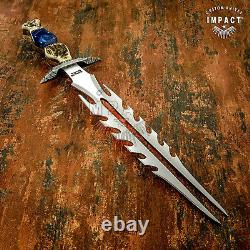 Impact Cutlery Rare Custom D2 Full Tang Predator Art Dagger Knife Stag Antler