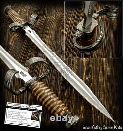 Impact Cutlery Rare Custom D2 Large Art Dagger Knife Sword Damascus Guard