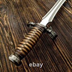 Impact Cutlery Rare Custom D2 Large Art Dagger Knife Sword Damascus Guard