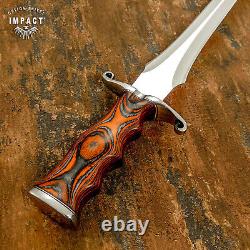 Impact Cutlery Rare Custom D2 Large Dagger Knife Exotic Wood Handle