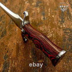 Impact Cutlery Rare Custom D2 Large Dagger Knife Exotic Wood Handle