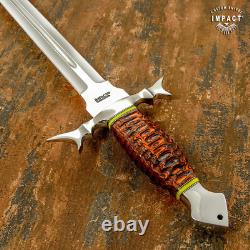 Impact Cutlery Rare Custom D2 Massive Fuller Sword Dagger Knife Exotic Wood