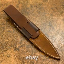 Impact Cutlery Rare Custom Damascus Dagger Knife Brass Inlayed Burl Wood Handle