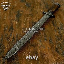 Impact Cutlery Rare Custom Damascus Dagger Knife Burl Wood Handle-70