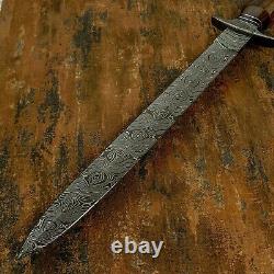 Impact Cutlery Rare Custom Damascus Dagger Knife Burl Wood Handle-70