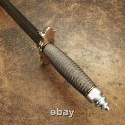 Impact Cutlery Rare Custom Feather Damascus Dagger Knife Wire Wrapped Handle