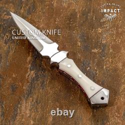Impact Cutlery Rare Custom Full Tang Dagger Knife Acrylic Ivorite Handle