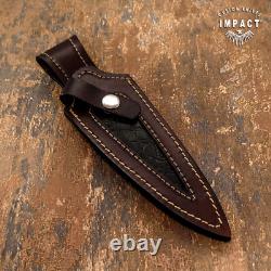 Impact Cutlery Rare Custom Full Tang Dagger Knife Acrylic Ivorite Handle