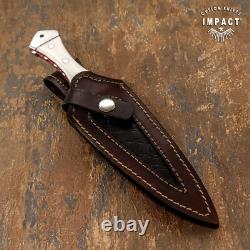 Impact Cutlery Rare Custom Full Tang Dagger Knife Acrylic Ivorite Handle