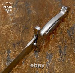 Impact Cutlery Rare Custom Full Tang Dagger Knife Damascus Inlay Handle