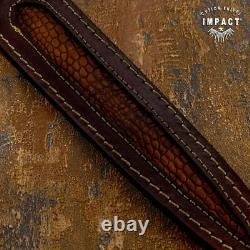 Impact Cutlery Rare Custom Full Tang Dagger Knife Damascus Inlay Handle