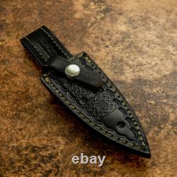 Impact Cutlery Rare Custom Hand Made D2 Art Dagger Boot Knife, Knurled Silver