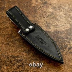 Impact Cutlery Rare Custom Hand Made D2 Art Dagger Boot Knife, Knurled Silver