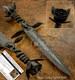 Impact Cutlery Rare Custom Integral Forged Art Feather Damascus Knife Dagger