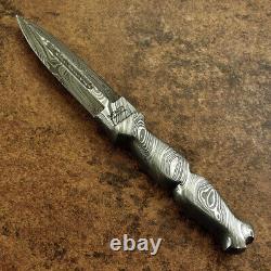 Impact Cutlery Rare Custom Integral Forged Art Fuller Damascus Boot Knife Dagger